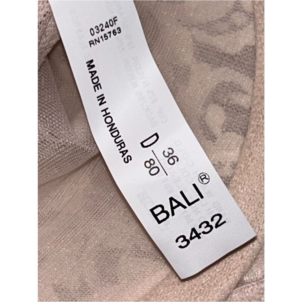 New, Bali Smoothing 3432 Lace Underwire Bra - Picture 3 of 7